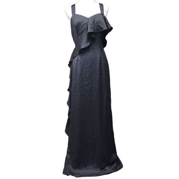 Keepsake The Label Size Large US 8 Lonely Together Ruffled Column Gown Black Max - Picture 5 of 10